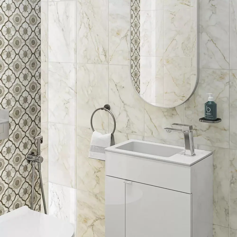 Фото 4 Настенная плитка Kerama marazzi Кантата 6429 25x40см 1.1 м² цвет белый, цена за упаковку Фото 4 Настенная плитка Kerama marazzi Кантата 6429 25x40см 1.1 м² цвет белый, цена за упаковку
