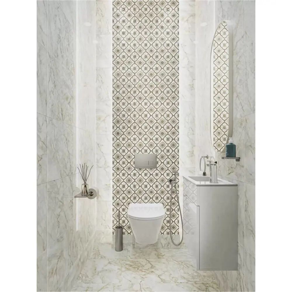 Фото 5 Настенная плитка Kerama marazzi Кантата 6429 25x40см 1.1 м² цвет белый, цена за упаковку Фото 5 Настенная плитка Kerama marazzi Кантата 6429 25x40см 1.1 м² цвет белый, цена за упаковку