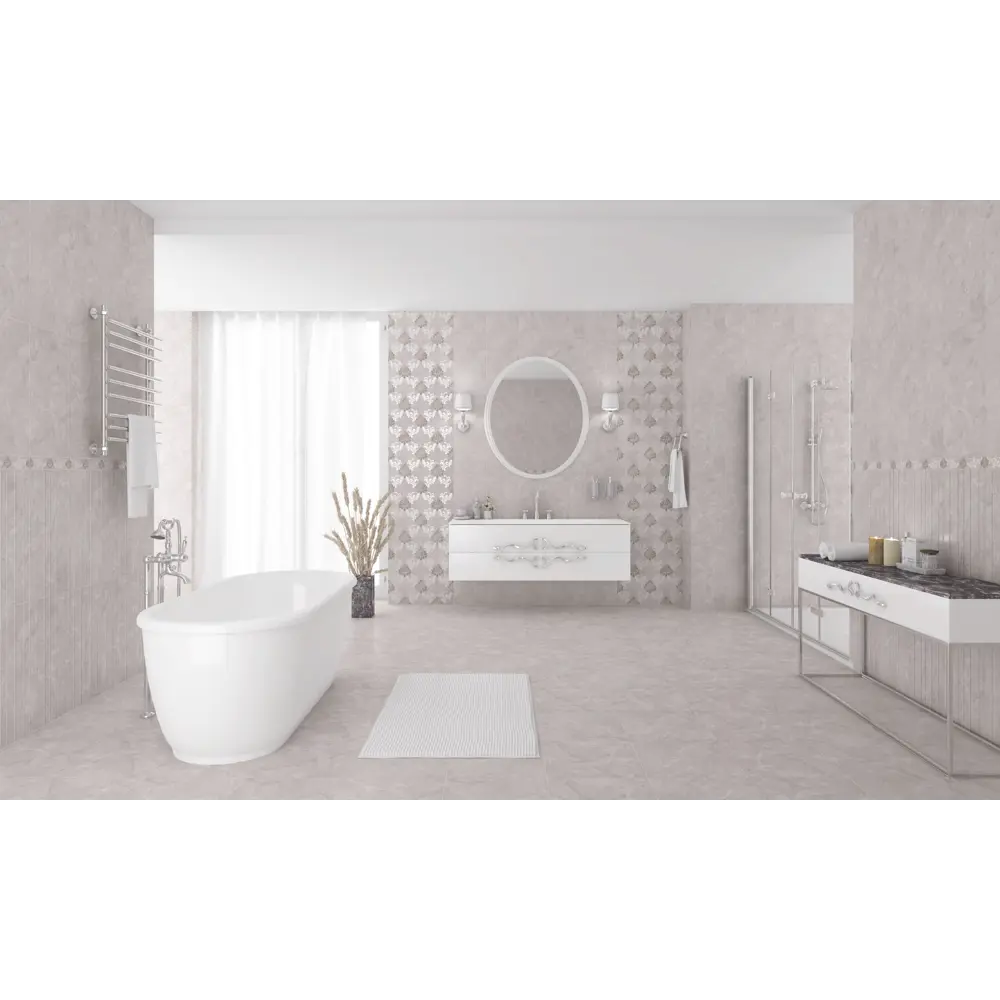 Фото 3 Панно Kerlife Delicato bouquet perla 63x126см цвет серый Фото 3 Панно Kerlife Delicato bouquet perla 63x126см цвет серый
