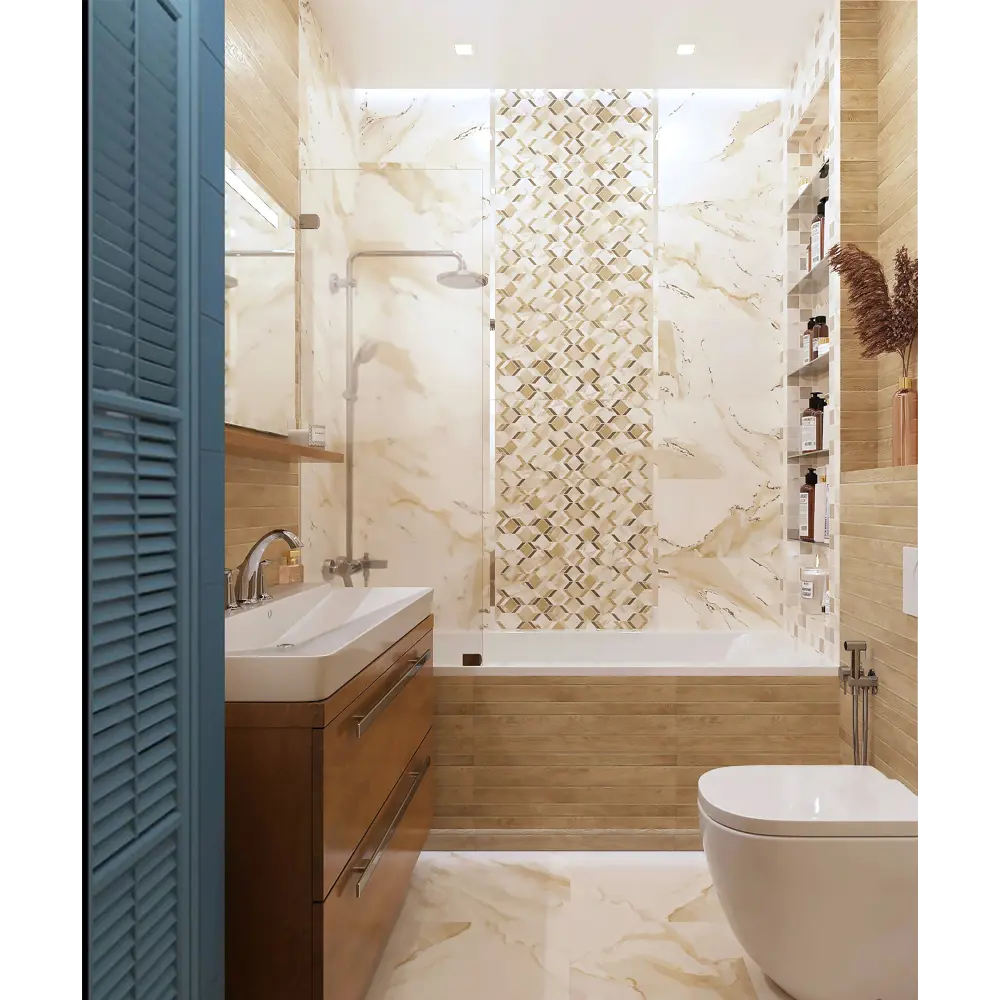 Фото 2 Декоративная мозайка Kerlife Calacatta Gold M 30x30см цвет Бежевый Фото 2 Декоративная мозайка Kerlife Calacatta Gold M 30x30см цвет Бежевый