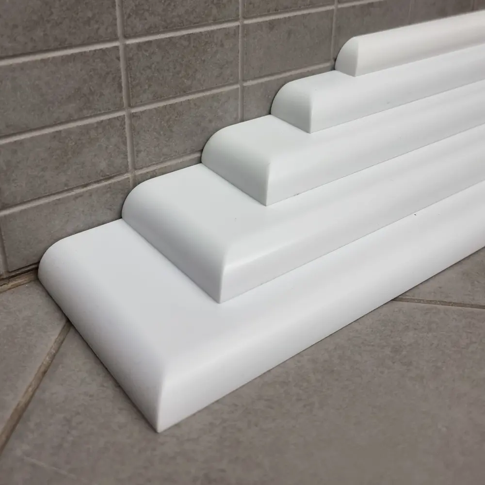 Фото 7 Плинтус Бордюр Акриловый для Ванной Комнаты Пару Палок R12 12x400x900 Правый