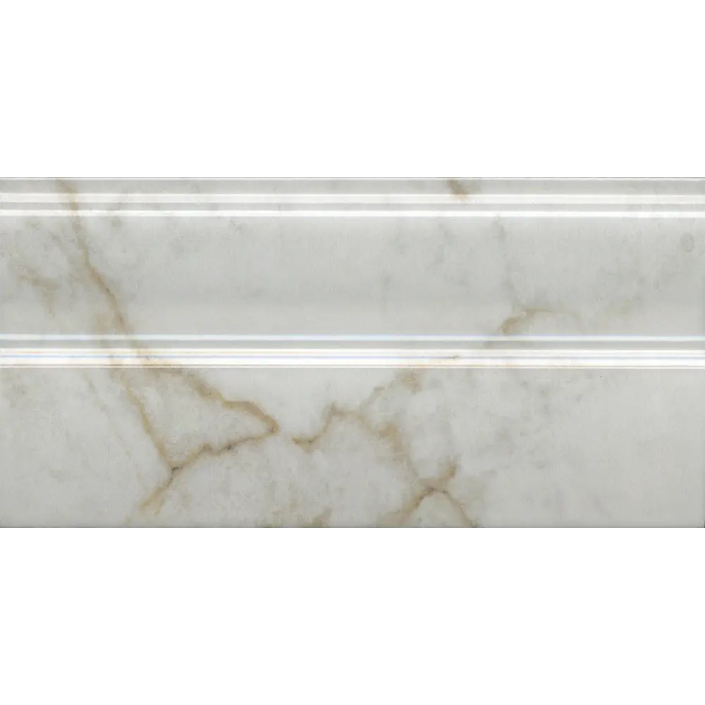 Фото Плинтус керамический Kerama Marazzi Серенада белый глянцевый обрезной 30x15 см, 8 штук