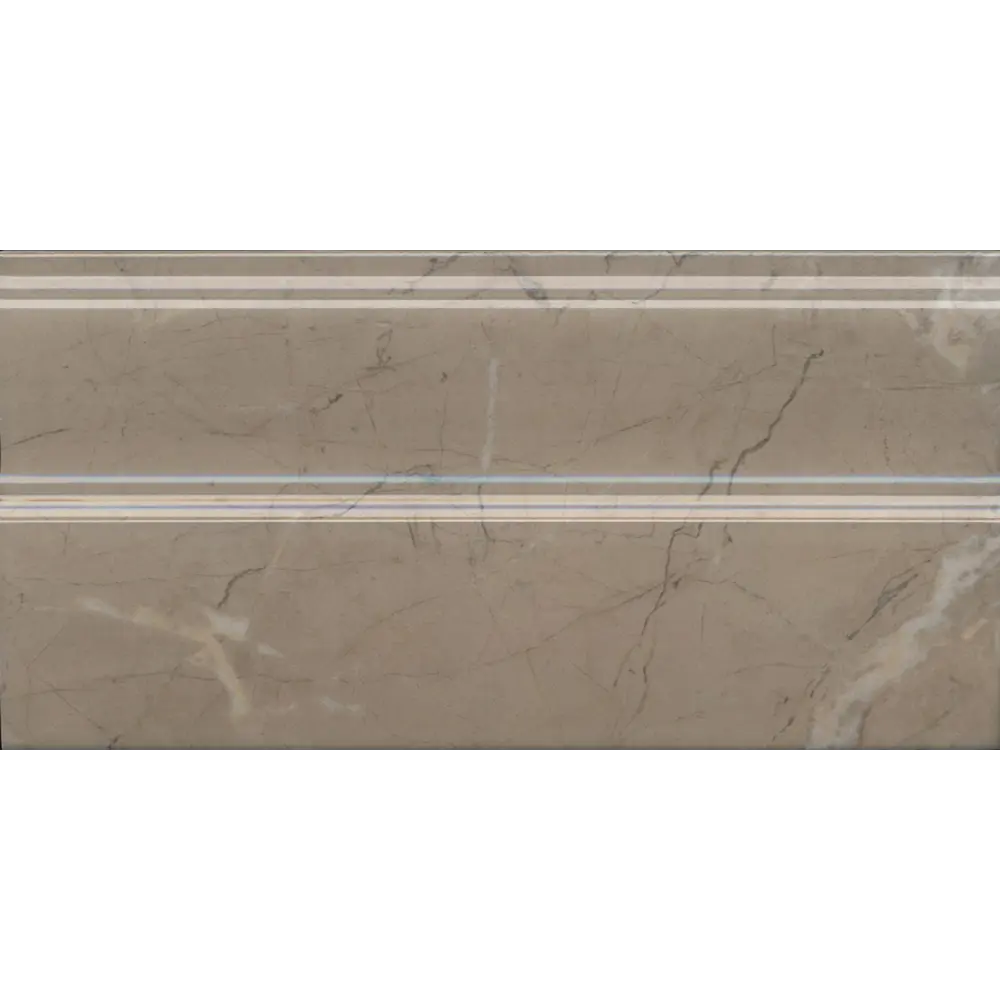 Фото Плинтус керамический Kerama Marazzi Серенада бежевый тёмный глянцевый обрезной 30x15 см, 8 штук