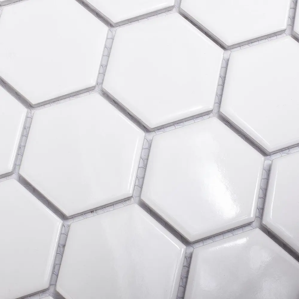 Фото 2 Декоративная мозаика Starmosaic Hexagon small white glossy 1236073 26.5x27.8см цвет Белый Фото 2 Декоративная мозаика Starmosaic Hexagon small white glossy 1236073 26.5x27.8см цвет Белый