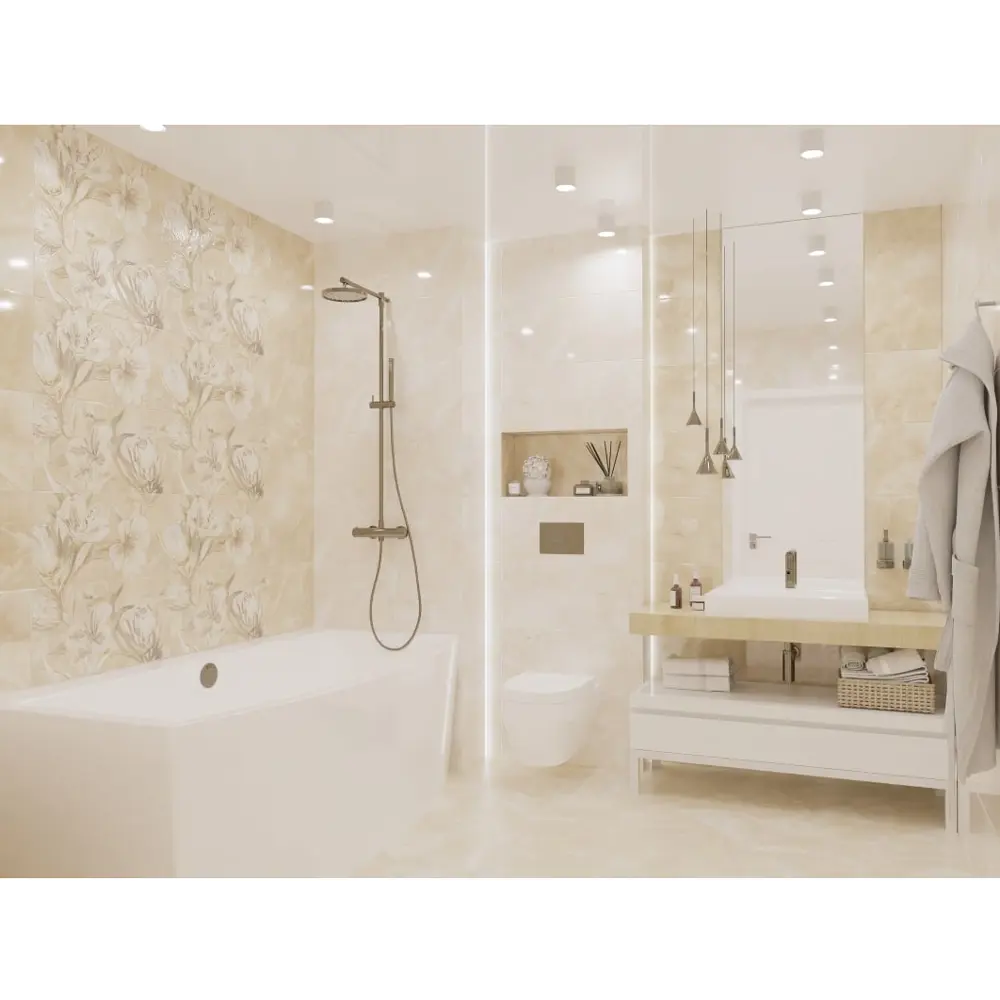 Фото Керамическая плитка Azori Opale 509031101 31.5x63см 1.59 м² цвет бежевый Фото Керамическая плитка Azori Opale 509031101 31.5x63см 1.59 м² цвет бежевый