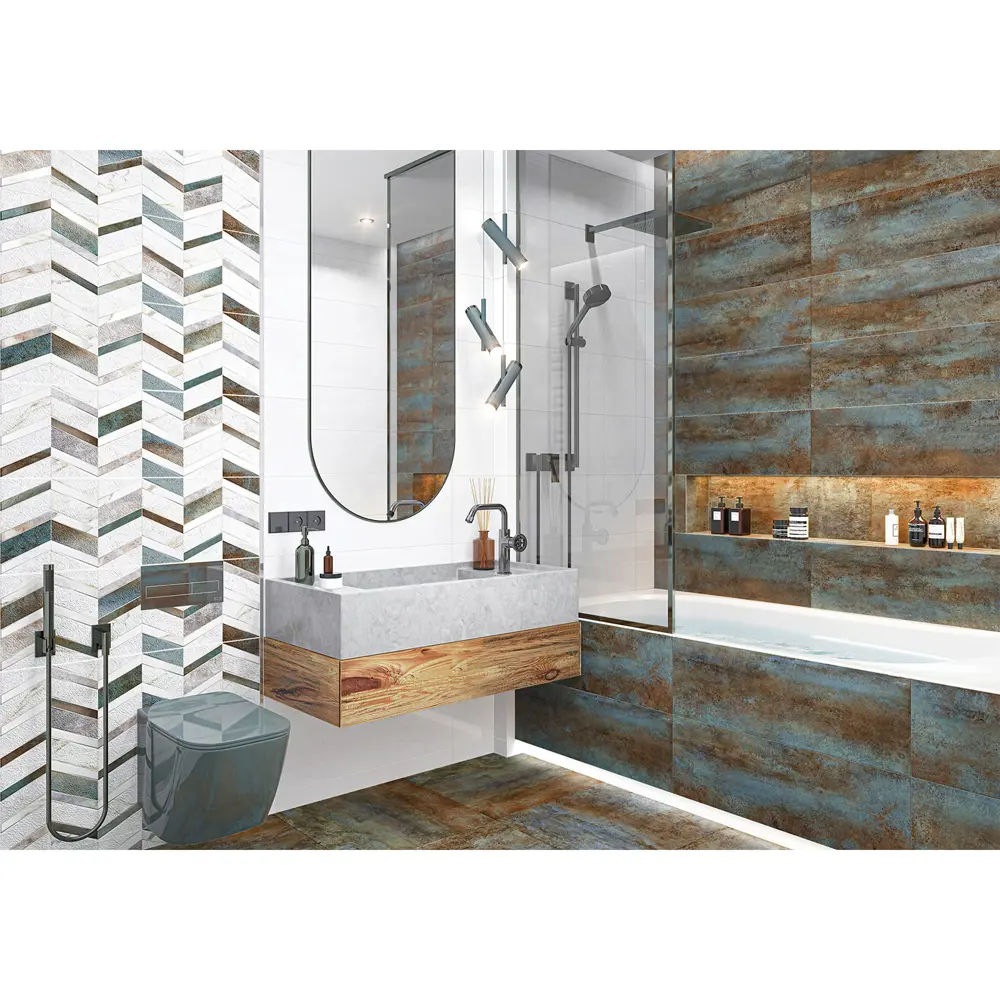 Фото 5 Керамическая плитка Alma Ceramica Oxide TWU12OXD17R x74см гладкий разноцветный, цена за упаковку Фото 5 Керамическая плитка Alma Ceramica Oxide TWU12OXD17R x74см гладкий разноцветный, цена за упаковку