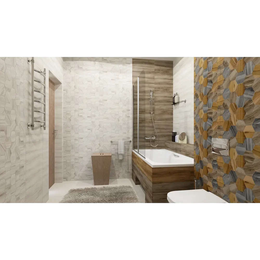 Фото Настенная плитка Керамин Миф 00-001672 20x50см цвет бежевый