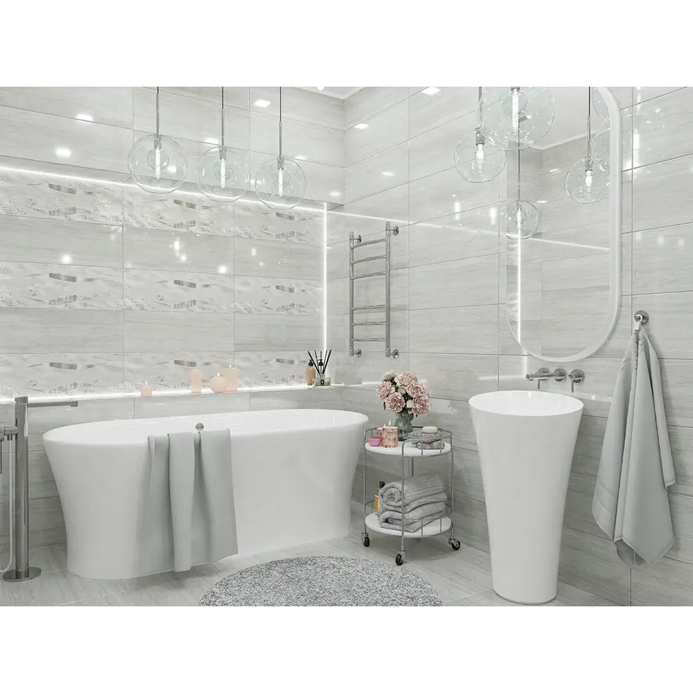 Фото 2 Декор Eletto ceramica 587672001ekb 25.1x70.9см цвет серый, серебристый Фото 2 Декор Eletto ceramica 587672001ekb 25.1x70.9см цвет серый, серебристый