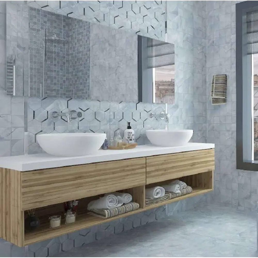 Фото Декор настенный Kerlife Onice blu 1243prm 31.5x63см цвет синий Фото Декор настенный Kerlife Onice blu 1243prm 31.5x63см цвет синий