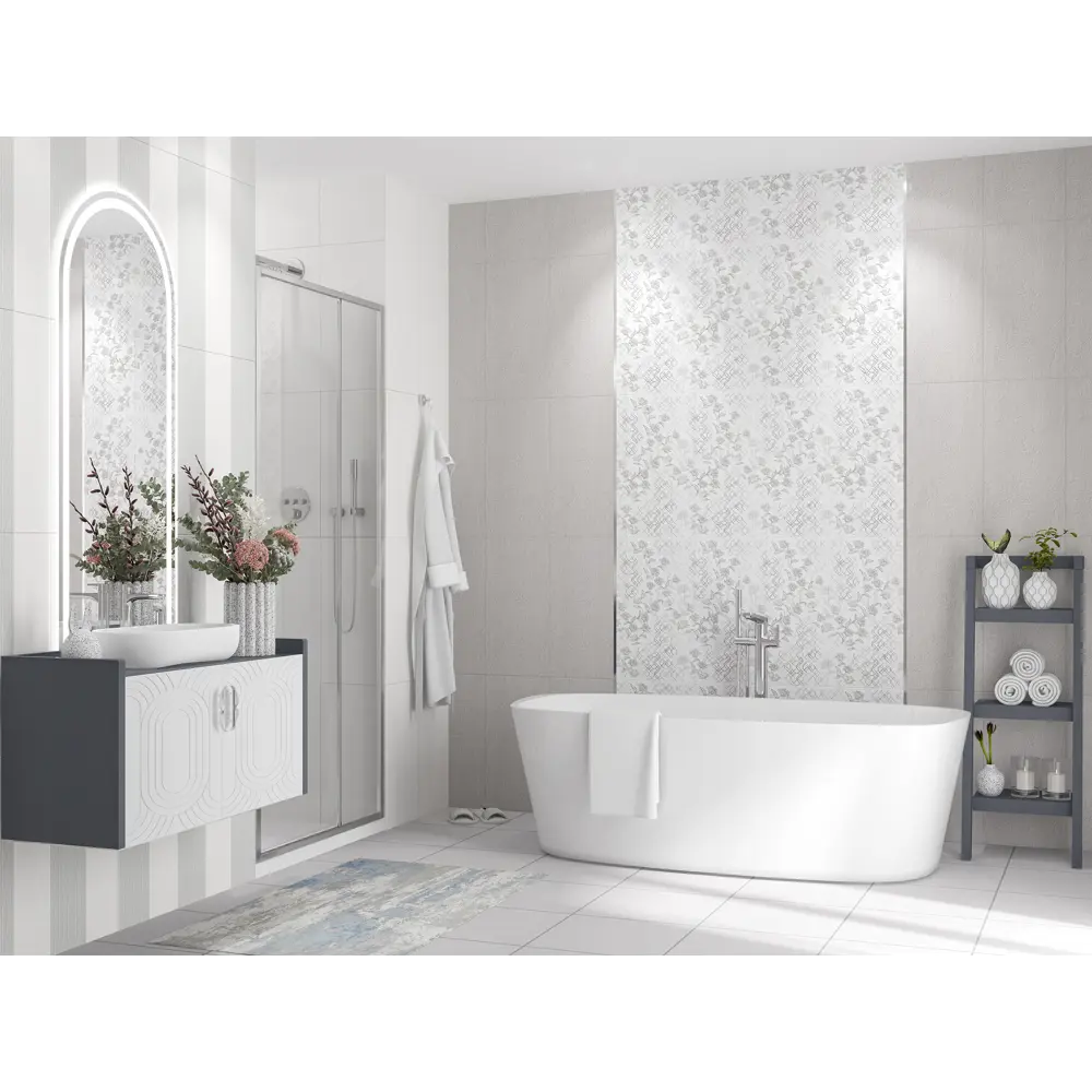 Фото Декор плиточный настенный Azori Mallorca 585072001ekb 31.5x63см цвет серый Фото Декор плиточный настенный Azori Mallorca 585072001ekb 31.5x63см цвет серый