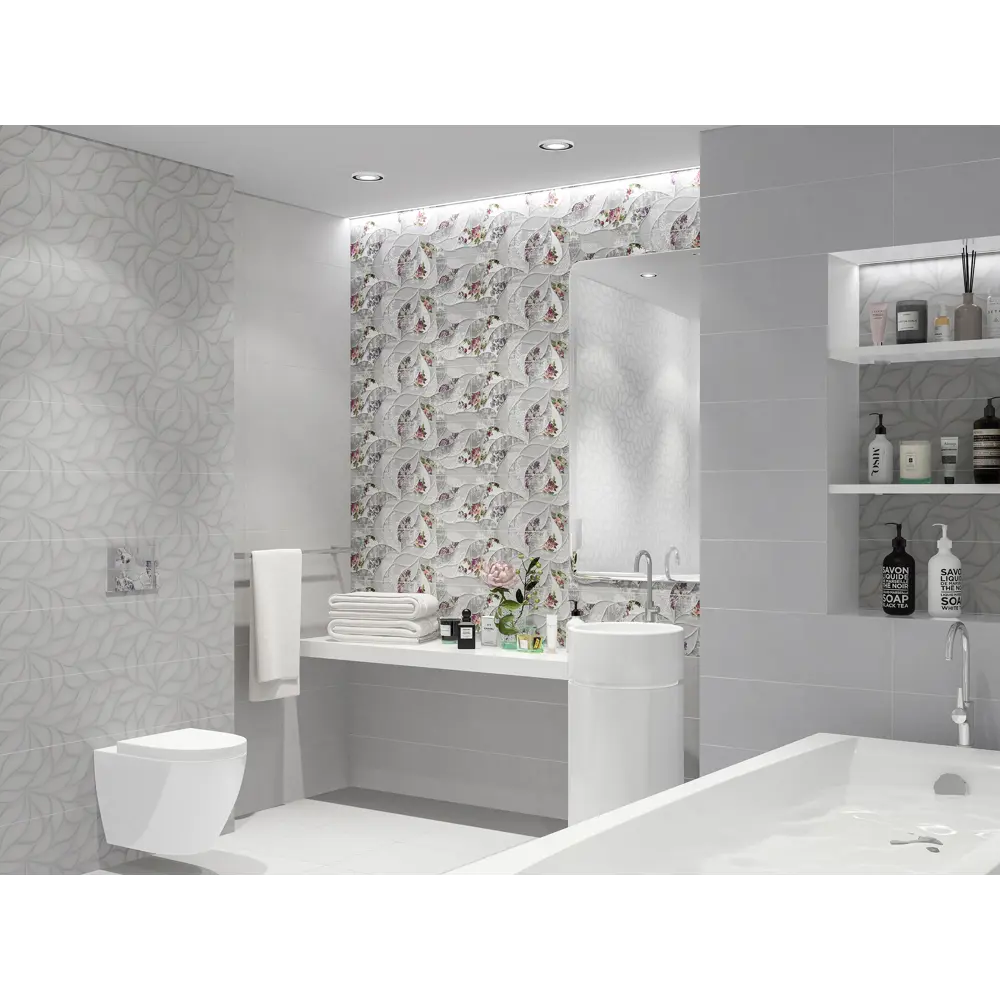 Фото 2 Настенная плитка Eletto ceramica Malwiya 506961101prm 24.2x70см цвет серый, цена за упаковку Фото 2 Настенная плитка Eletto ceramica Malwiya 506961101prm 24.2x70см цвет серый, цена за упаковку