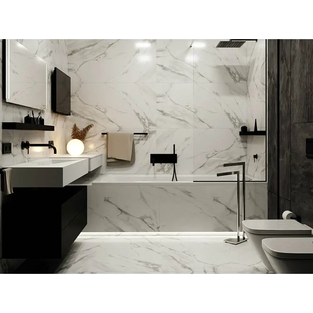 Фото Керамогранит Idalgo home Calacatta/ калакатта ID9072b073LLRekb 60x120см цвет слоновая кость, светло-серый, цена за упаковку Фото Керамогранит Idalgo home Calacatta/ калакатта ID9072b073LLRekb 60x120см цвет слоновая кость, светло-серый, цена за упаковку