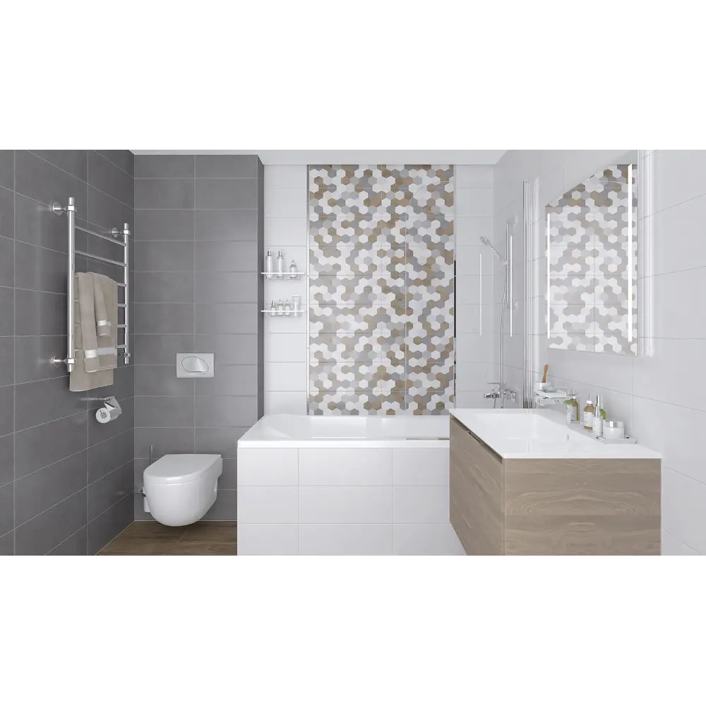 Фото Настенная плитка Laparet Betonhome х9999284116 kra 20x50см цвет серый, цена за упаковку Фото Настенная плитка Laparet Betonhome х9999284116 kra 20x50см цвет серый, цена за упаковку