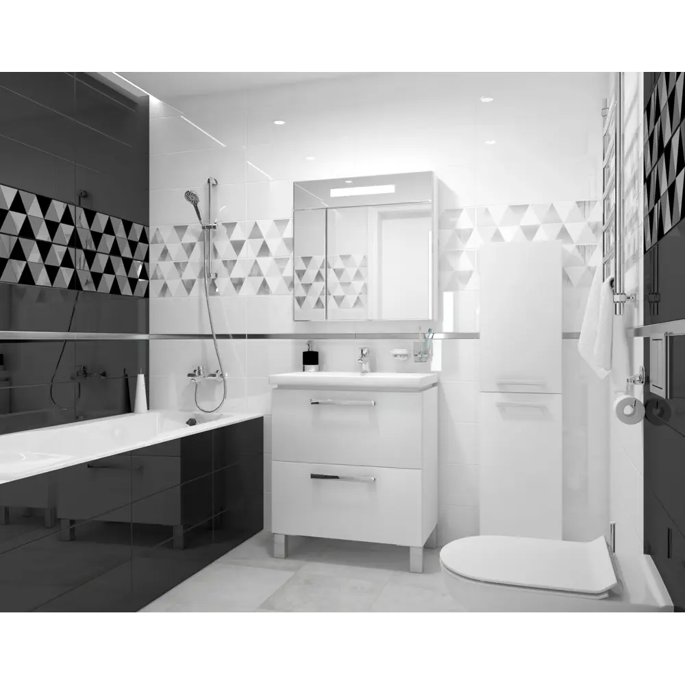 Фото 3 Настенная плитка Laparet Sigma х9999121644 kra 60x20см цвет черный