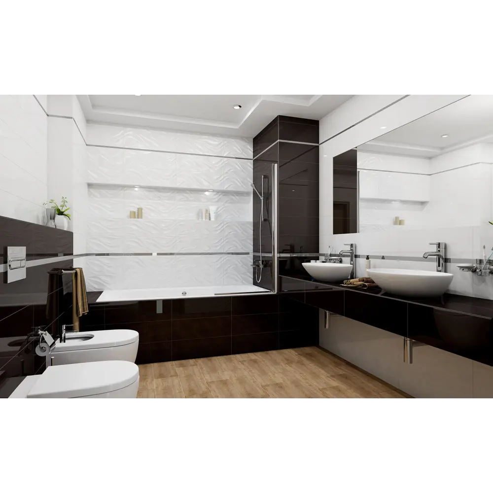 Фото Настенная плитка Laparet Sigma х9999121644 kra 60x20см цвет черный