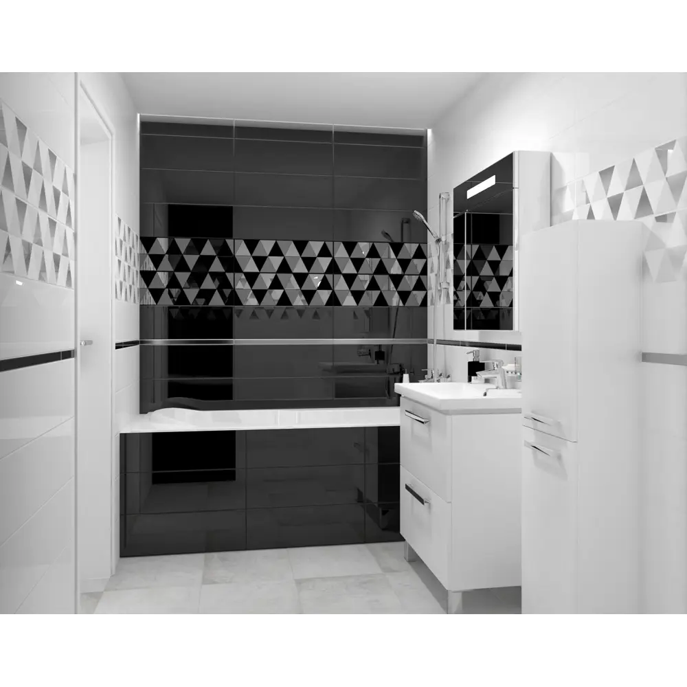 Фото 4 Настенная плитка Laparet Sigma х9999121644 kra 60x20см цвет черный