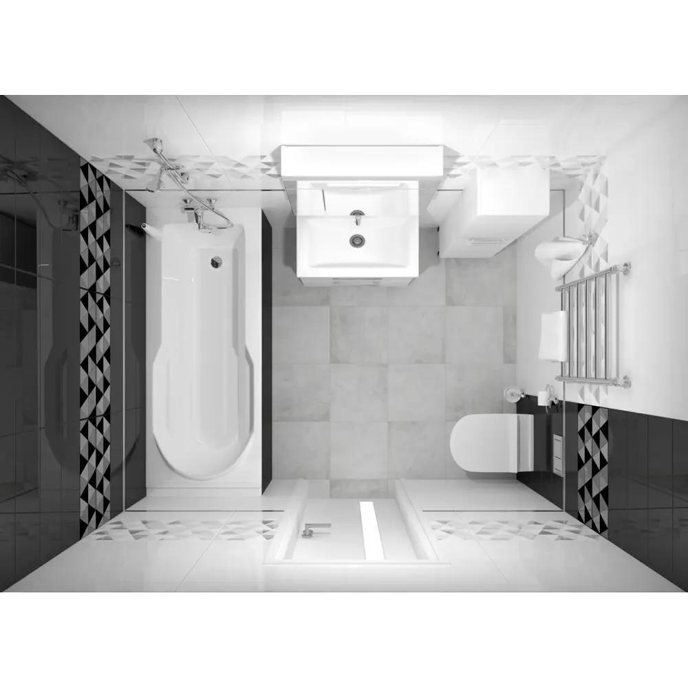 Фото 5 Настенная плитка Laparet Sigma х9999121644 kra 60x20см цвет черный