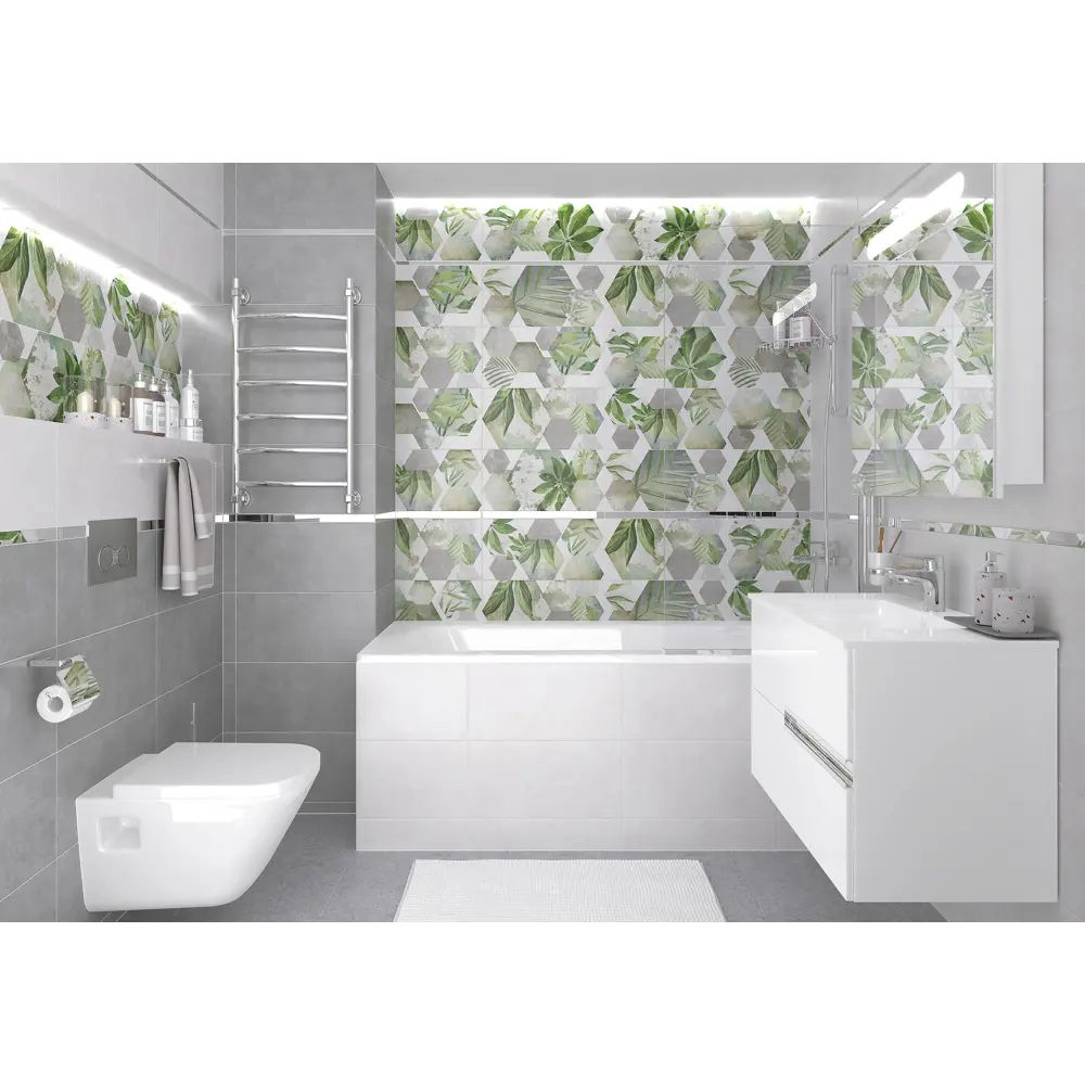 Фото Настенная плитка Laparet Focus х9999281792 kra 25x50см цвет зеленый, цена за упаковку Фото Настенная плитка Laparet Focus х9999281792 kra 25x50см цвет зеленый, цена за упаковку