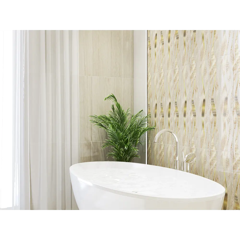Фото 2 Декор Eletto Ceramica 587662001tmn Trevi 25.10x70.90 см, цвет Бежевый, золотой Фото 2 Декор Eletto Ceramica 587662001tmn Trevi 25.10x70.90 см, цвет Бежевый, золотой