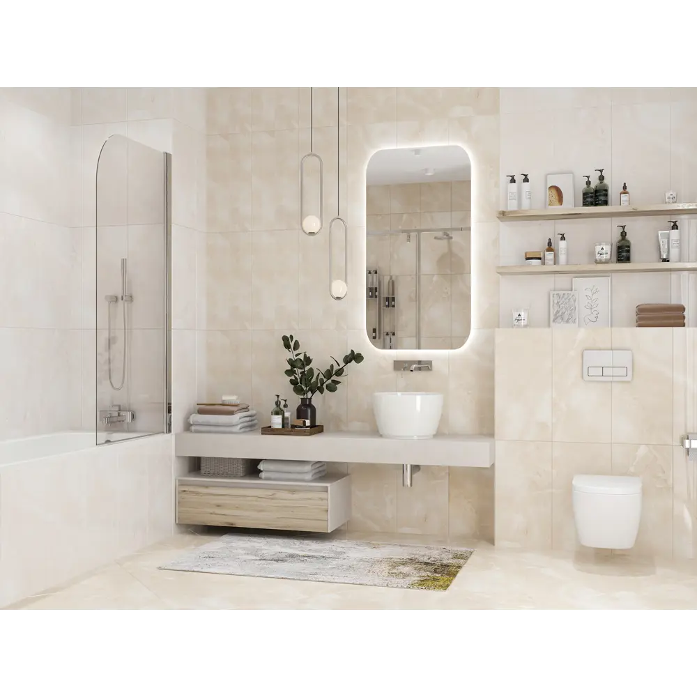Фото Плитка керамическая для стен Azori 00-00002133tmn Opale 31.50x63 см, цвет Бежевый Фото Плитка керамическая для стен Azori 00-00002133tmn Opale 31.50x63 см, цвет Бежевый