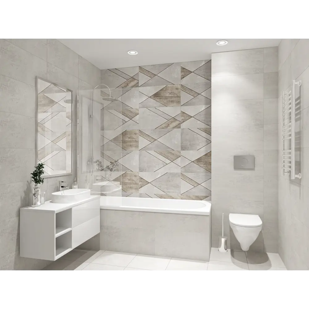 Фото Плитка керамическая для стен Azori 507271201tmn Global 31.50x63 см, цвет Серый Фото Плитка керамическая для стен Azori 507271201tmn Global 31.50x63 см, цвет Серый