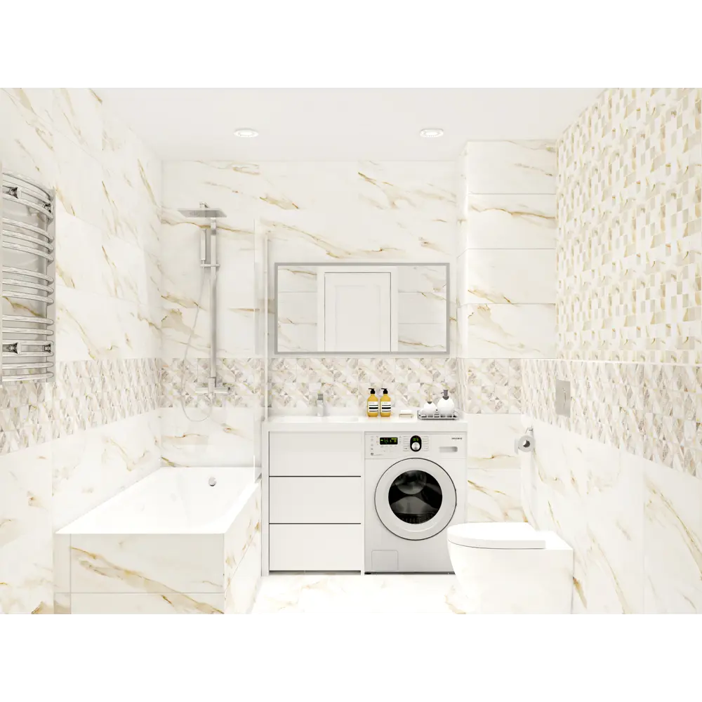 Фото 2 Плитка керамическая для стен Azori 00-00002290tmn Calacatta Royal 31.50x63 см, цвет Кремовый Фото 2 Плитка керамическая для стен Azori 00-00002290tmn Calacatta Royal 31.50x63 см, цвет Кремовый