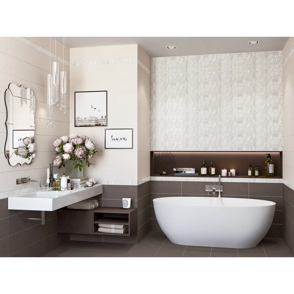 Фото Бордюр Azori 584191005ufa 6.2x50.5см цвет белый Фото Бордюр Azori 584191005ufa 6.2x50.5см цвет белый