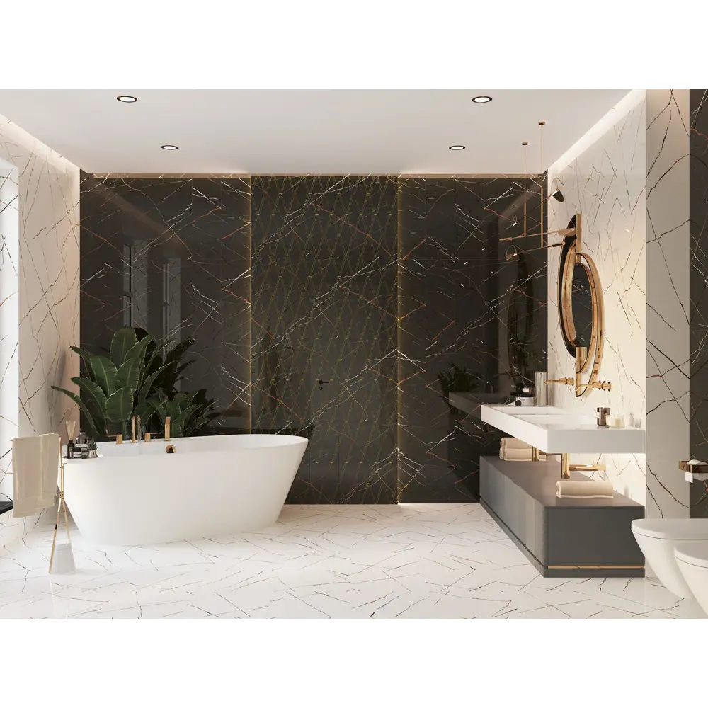 Фото Плитка настенная Eletto Ceramica Black&Gold 508111201ufa, 24.20x70 см, цвет черный Фото Плитка настенная Eletto Ceramica Black&Gold 508111201ufa, 24.20x70 см, цвет черный