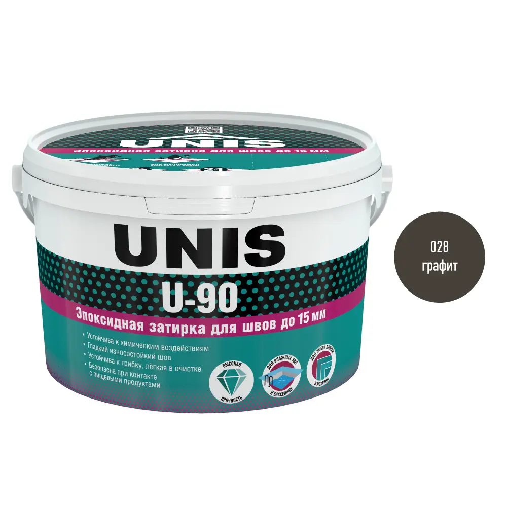 Фото Эпоксидная затирка unis 2кг Графит