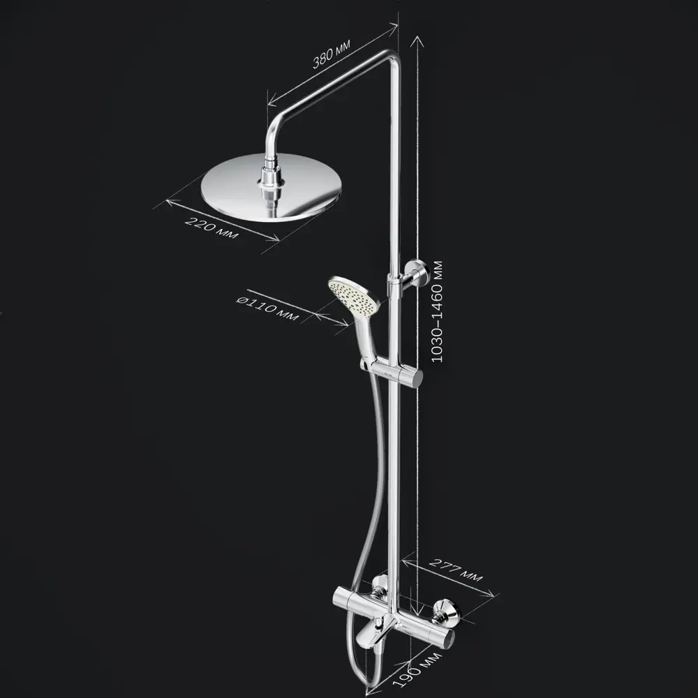 Фото 8 Душевая стойка AM.PM Gem F0790520 Фото 8 Душевая стойка AM.PM Gem F0790520