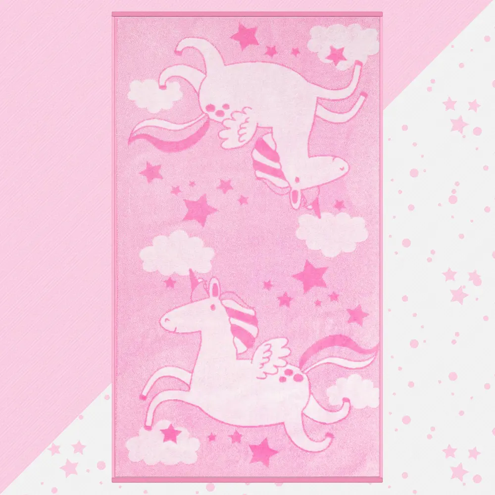 Фото Полотенце махровое Этель Pink Unicorn, 70x130 см, 100% хлопок, 420гр/м2 Фото Полотенце махровое Этель Pink Unicorn, 70x130 см, 100% хлопок, 420гр/м2