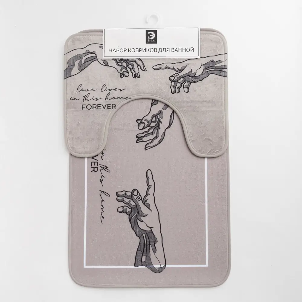 Фото 3 Набор ковриков для ванной Этель Forever 2 шт, 80x50 см, 50x40 см, велюр Фото 3 Набор ковриков для ванной Этель Forever 2 шт, 80x50 см, 50x40 см, велюр