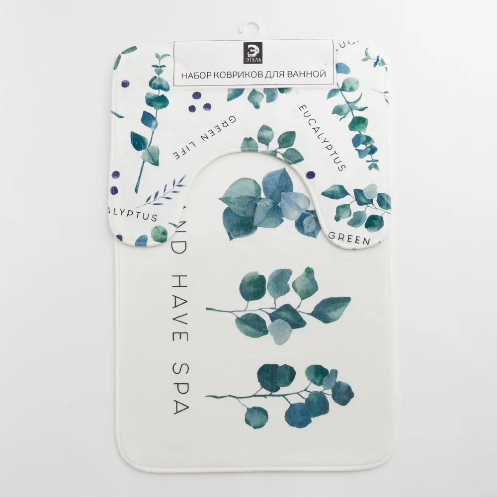 Фото 3 Набор ковриков для ванной Этель Эвкалипт 2 шт, 80x50 см, 50x40 см