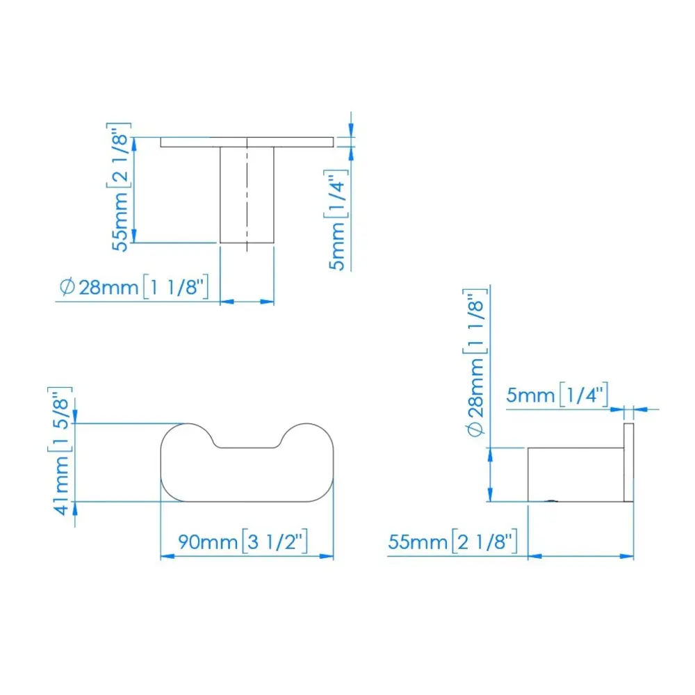 Фото 2 Крючок для ванной Mediclinics Aura AI2318B, двойной, нержавеющая сталь, цвет матовый черный Фото 2 Крючок для ванной Mediclinics Aura AI2318B, двойной, нержавеющая сталь, цвет матовый черный