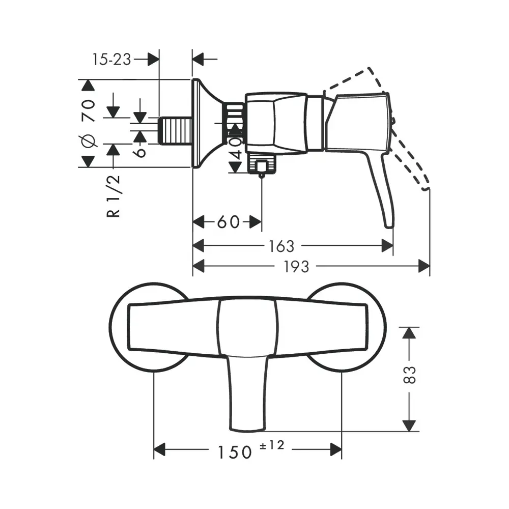 Фото 2 Смеситель для душа Hansgrohe Metropol Classic 31360090 однорычажный цвет хром Фото 2 Смеситель для душа Hansgrohe Metropol Classic 31360090 однорычажный цвет хром