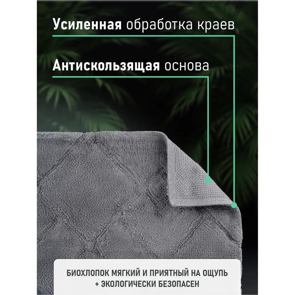 Фото 4 Коврик для ванной комнаты Fora FOR-STN60-60BL 60x60 см Фото 4 Коврик для ванной комнаты Fora FOR-STN60-60BL 60x60 см