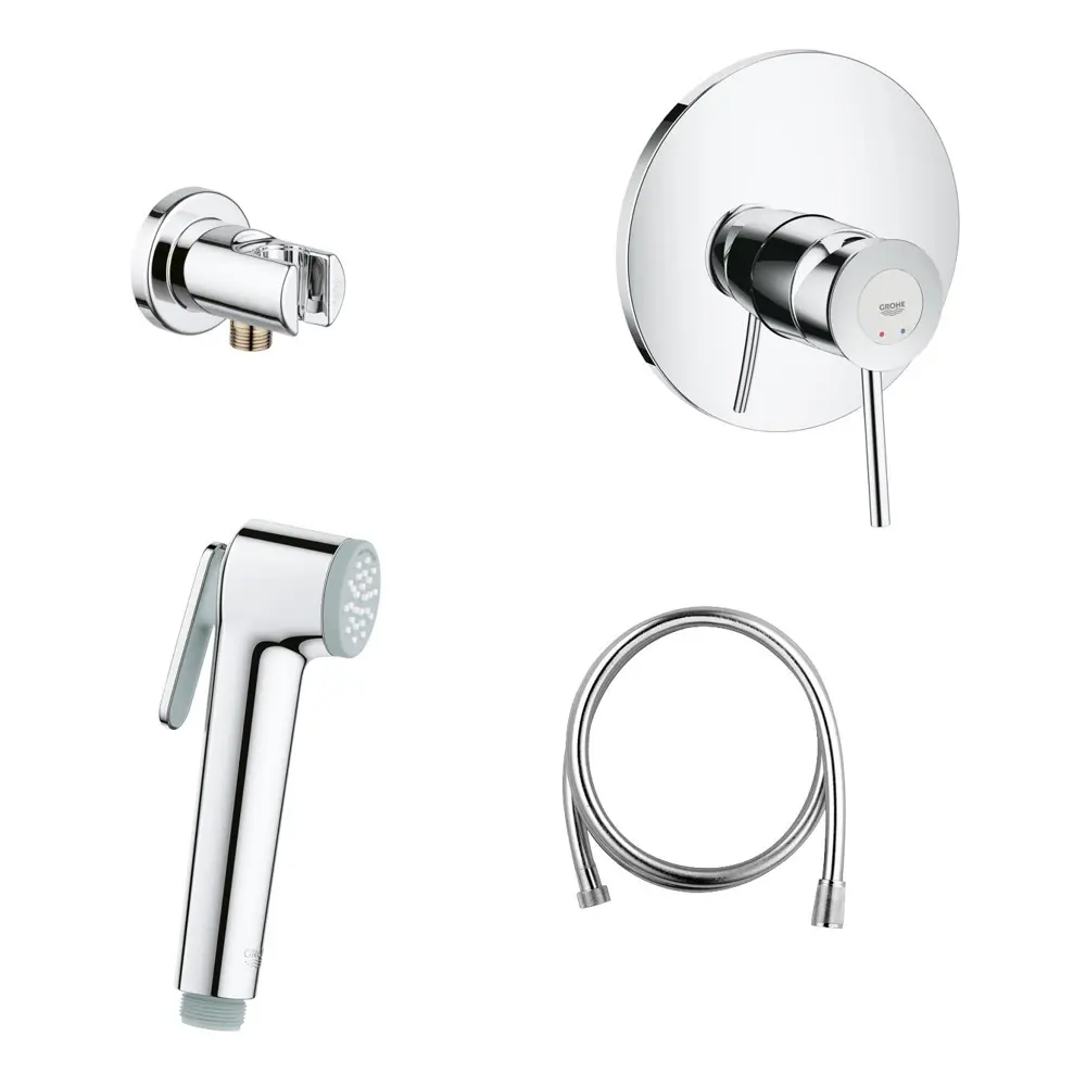 Фото Смеситель для биде комплект Grohe BauClassic 124901 однорычажный цвет хром Фото Смеситель для биде комплект Grohe BauClassic 124901 однорычажный цвет хром