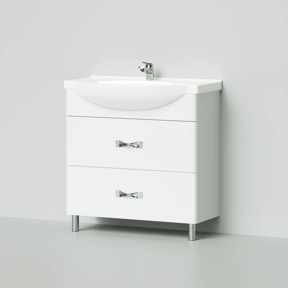 Фото 2 Тумба с раковиной напольная Итана Анкона 85 850x455x870 Белый