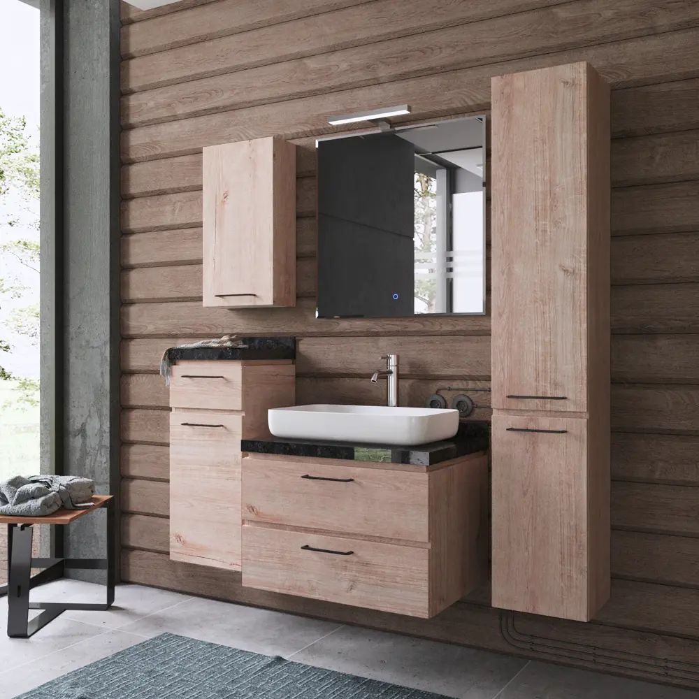 Фото 12 Тумба с раковиной подвесная Итана Wood 70 700x500x505 Дуб Фото 12 Тумба с раковиной подвесная Итана Wood 70 700x500x505 Дуб