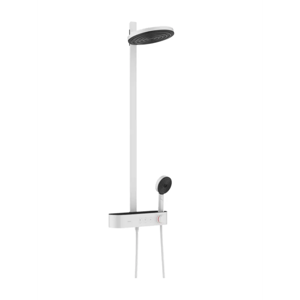 Фото Душевая стойка Hansgrohe 24240700 Pulsify S 3 режима цвет белый со смесителем