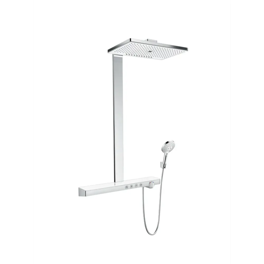 Фото Душевая стойка Hansgrohe 27029400 Rainmaker Select 3 режима цвет хром со смесителем Фото Душевая стойка Hansgrohe 27029400 Rainmaker Select 3 режима цвет хром со смесителем