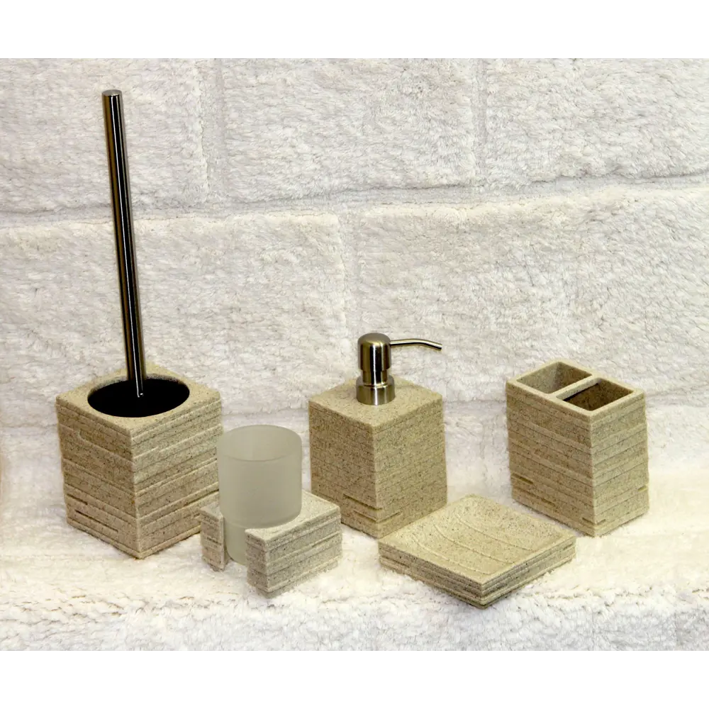 Фото 2 Стакан для зубной щётки Ridder Brick полирезин цвет бежевый Фото 2 Стакан для зубной щётки Ridder Brick полирезин цвет бежевый