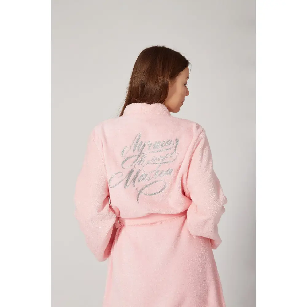 Фото 6 Халат Этель 4845998 размер 46-48 розовый Фото 6 Халат Этель 4845998 размер 46-48 розовый