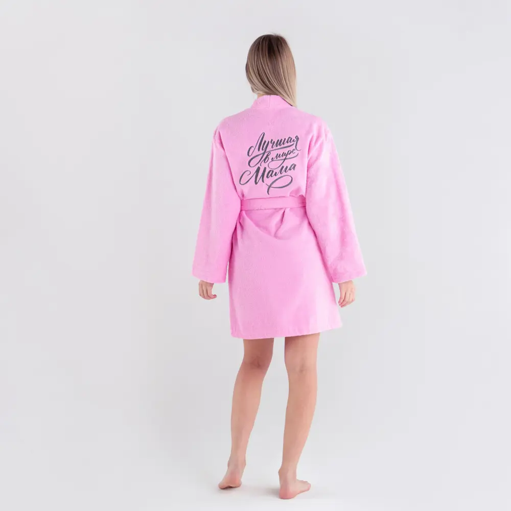 Фото 8 Халат Этель 4845998 размер 46-48 розовый Фото 8 Халат Этель 4845998 размер 46-48 розовый
