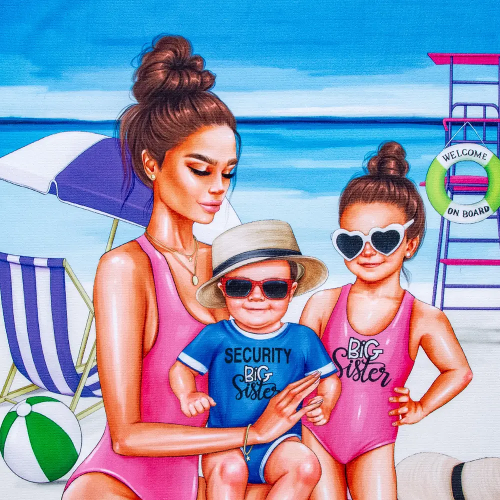 Фото 3 Полотенце пляжное в сумке Этель «Family» 70x140 см микрофибра Фото 3 Полотенце пляжное в сумке Этель «Family» 70x140 см микрофибра
