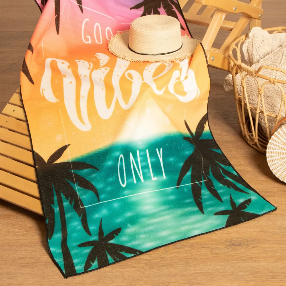 Фото 2 Полотенце пляжное Этель «Good vibes only» 70x140 см 100% п/э 250гр/м² Фото 2 Полотенце пляжное Этель «Good vibes only» 70x140 см 100% п/э 250гр/м²