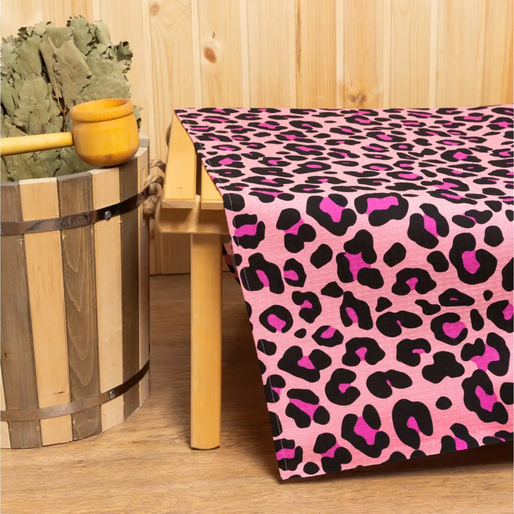 Фото Простыня для бани Leopard 150x180±5 см вафельная ткань Фото Простыня для бани Leopard 150x180±5 см вафельная ткань