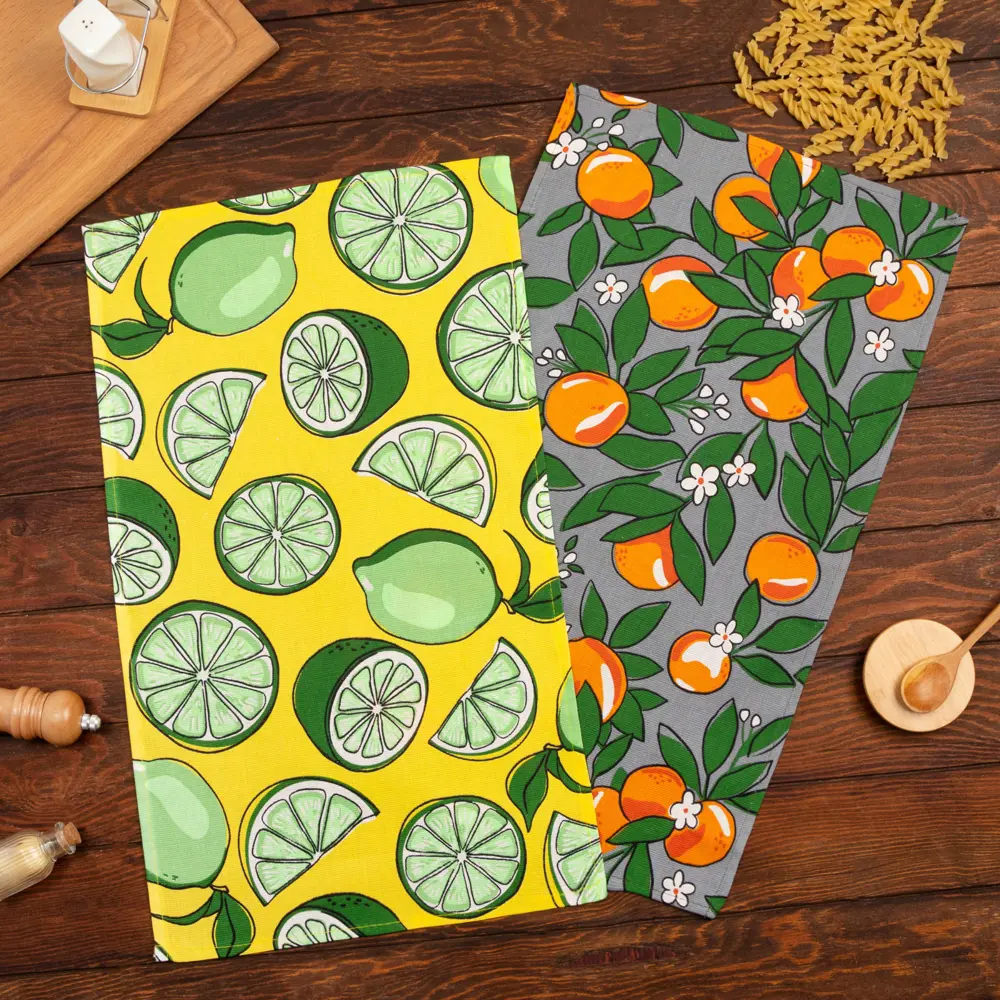 Фото Набор полотенец кухонный Доляна Citrus 35x60 см 2 шт Фото Набор полотенец кухонный Доляна Citrus 35x60 см 2 шт