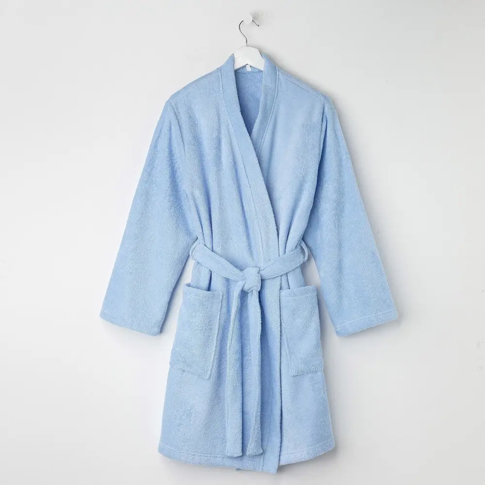 Фото 6 Халат махровый Экономь и Я 4560872 женский размер 50-52 цвет нежно-голубой