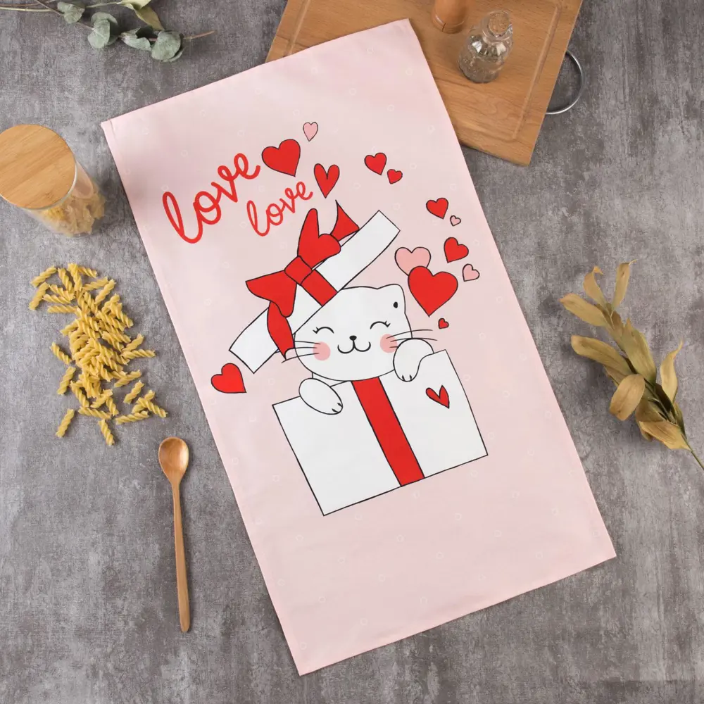 Фото Полотенце Этель Cat's love 40x73 см саржа Фото Полотенце Этель Cat's love 40x73 см саржа